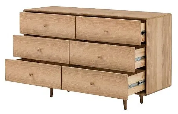 Jenson 6 Drawer Wide Chest - Light Oak
