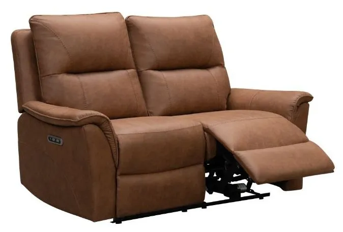 Kansas 2-Seater Power Reclining Sofa - Tan, Faux Leather
