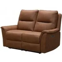 Kansas 2-Seater Power Reclining Sofa - Tan, Faux Leather