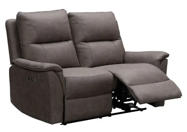 Kansas 2-Seater Power Reclining Sofa - Truffle, Faux Leather