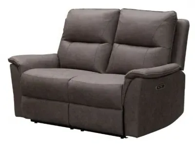 Kansas 2-Seater Power Reclining Sofa - Truffle, Faux Leather
