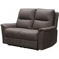 Kansas 2-Seater Reclining Sofa - Truffle, Faux Leather