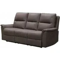 Kansas 3-Seater Reclining Sofa - Truffle, Faux Leather