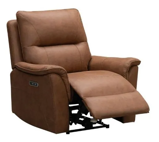 Kansas Power Recliner Chair - Tan, Faux Leather