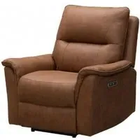 Kansas Power Recliner Chair - Tan, Faux Leather