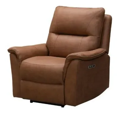 Kansas Power Recliner Chair - Tan, Faux Leather image