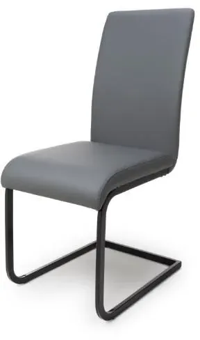 Loft Cantilever Dining Chair - Grey, Faux Leather