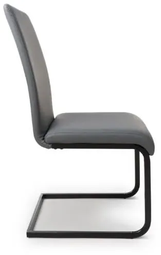 Loft Cantilever Dining Chair - Grey, Faux Leather