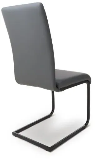 Loft Cantilever Dining Chair - Grey, Faux Leather