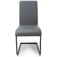 Loft Cantilever Dining Chair - Grey, Faux Leather