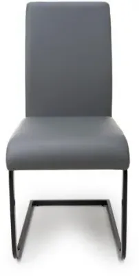 Loft Cantilever Dining Chair - Grey, Faux Leather image