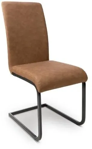 Loft Cantilever Dining Chair - Tan, Faux Leather