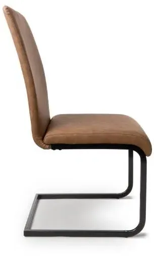Loft Cantilever Dining Chair - Tan, Faux Leather