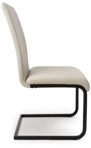 Loft Cantilever Dining Chair - Taupe, Faux Leather