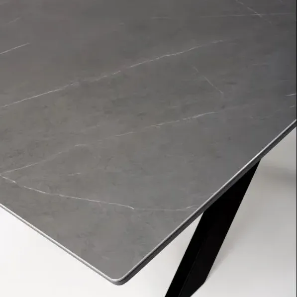 Lunar 4-6 Seater Extending Dining Table - Grey, Ceramic