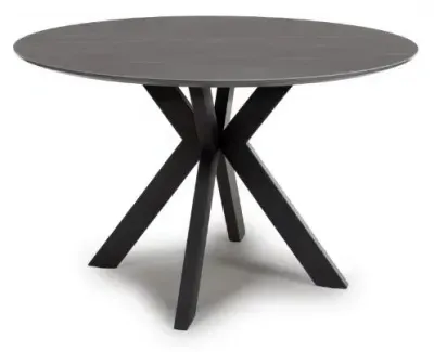 Lunar 4-Seater Round Dining Table - Grey, Ceramic