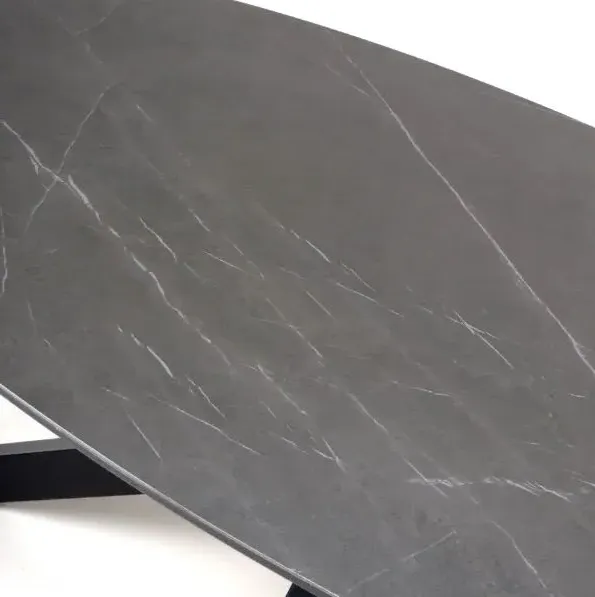 Lunar 6-Seater Oval Dining Table - Grey, Ceramic