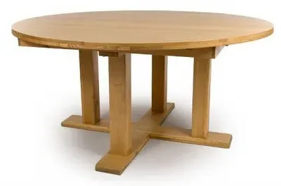 Madrid Oak Round Extendable Dining Table - Oak