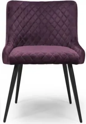 Malmo Dining Chair - Purple, Velvet
