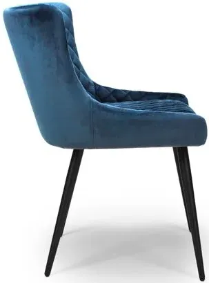 Malmo Dining Chair Set of 2 - Blue, Velvet
