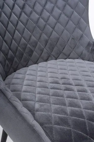 Malmo Dining Chair Set of 2 - Grey, Velvet