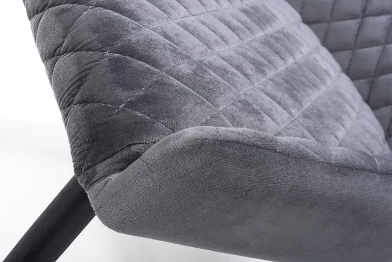 Malmo Dining Chair Set of 2 - Grey, Velvet