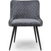 Malmo Dining Chair Set of 2 - Grey, Velvet