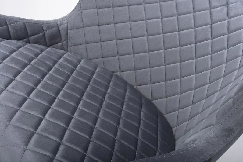 Malmo Fabric Stool with Back - Grey, Velvet