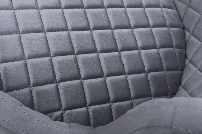 Malmo Fabric Stool with Back - Grey, Velvet