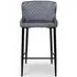 Malmo Fabric Stool with Back - Grey, Velvet