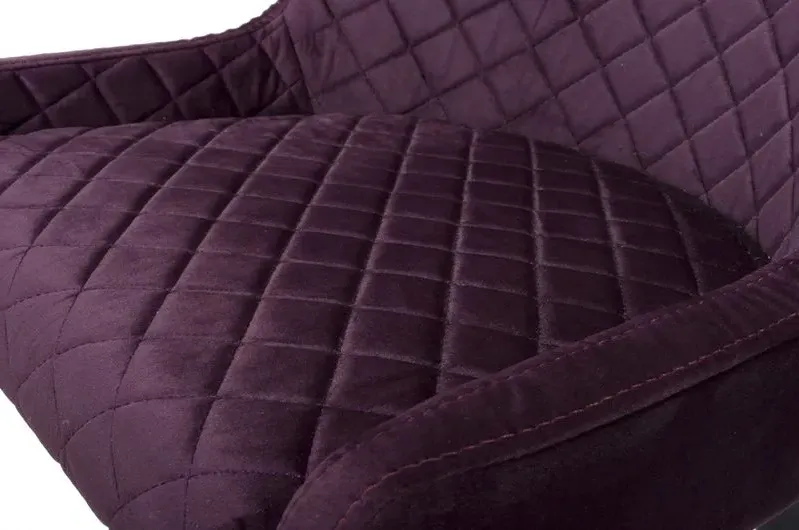 Malmo Fabric Stool with Back - Purple, Velvet