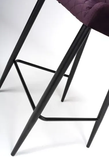 Malmo Fabric Stool with Back - Purple, Velvet