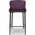 Malmo Fabric Stool with Back - Purple, Velvet