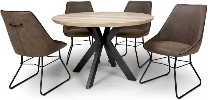Manhattan 4-Seater Round Dining Table - Oak