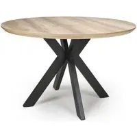 Manhattan 4-Seater Round Dining Table - Oak