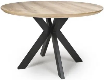 Manhattan 4-Seater Round Dining Table - Oak