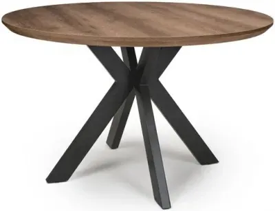 Manhattan 4-Seater Round Dining Table - Walnut