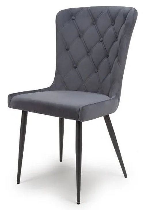 Merlin Dining Chair Set of 2 - Grey, Fabric