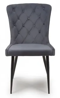Merlin Dining Chair Set of 2 - Grey, Fabric