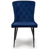 Merlin Dining Chair Set of 2 - Navy Blue, Fabric