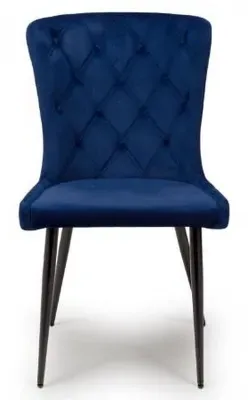 Merlin Dining Chair Set of 2 - Navy Blue, Fabric image