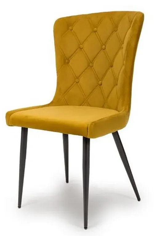 Merlin Dining Chair Set of 2 - Yellow, Fabric