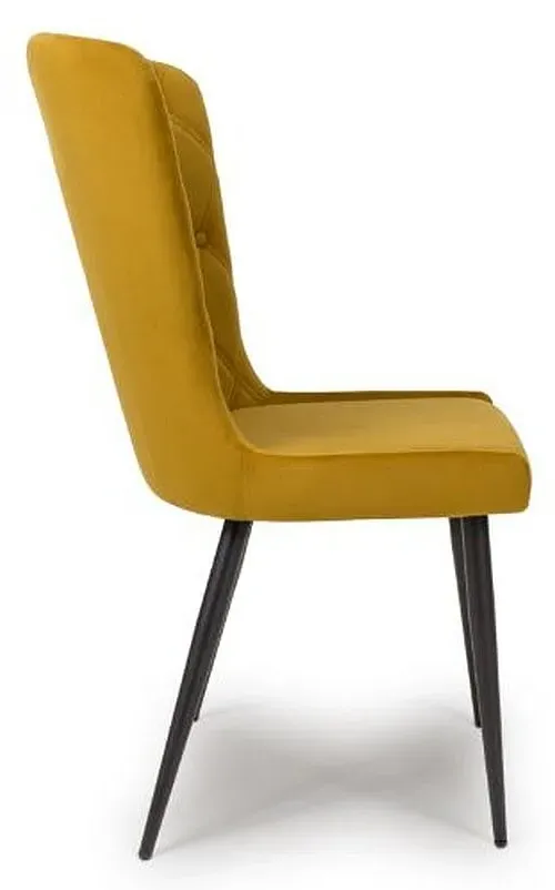 Merlin Dining Chair Set of 2 - Yellow, Fabric