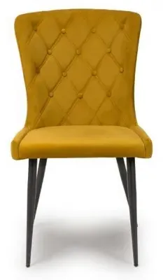Merlin Dining Chair Set of 2 - Yellow, Fabric