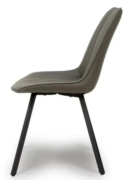 Miro Dining Chair Set of 2 - Grey, Faux Leather