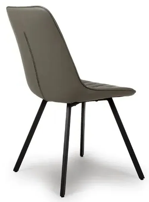 Miro Dining Chair Set of 2 - Grey, Faux Leather