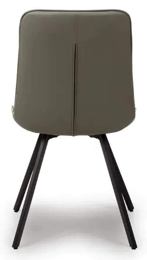Miro Dining Chair Set of 2 - Grey, Faux Leather