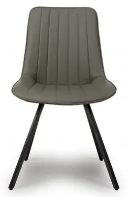 Miro Dining Chair Set of 2 - Grey, Faux Leather image