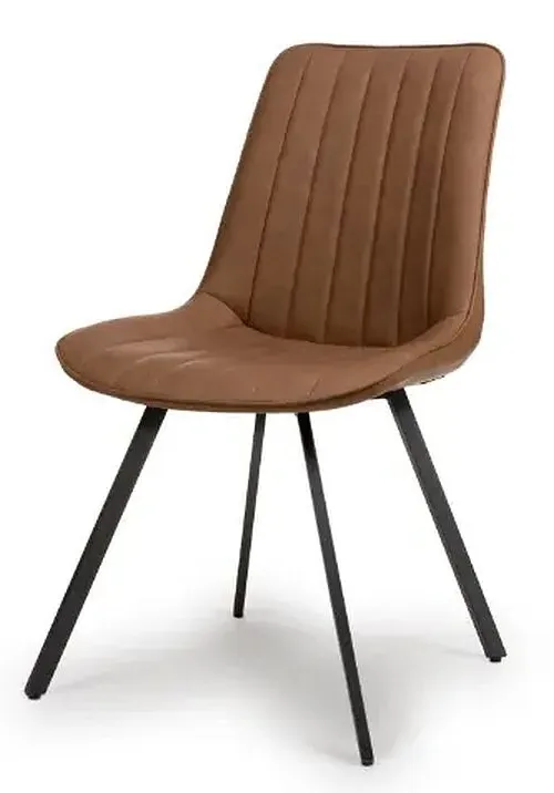 Miro Dining Chair Set of 2 - Tan, Faux Leather
