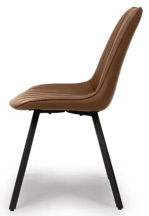 Miro Dining Chair Set of 2 - Tan, Faux Leather